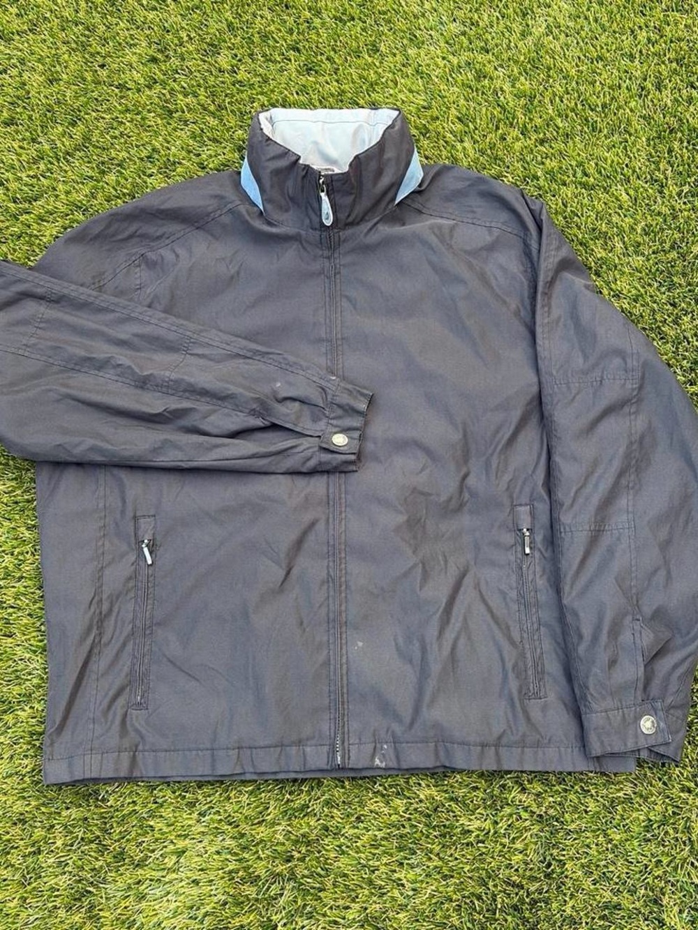 London Fog Black Lightweight Zip Up Jacket Coat Windbreaker Size XL